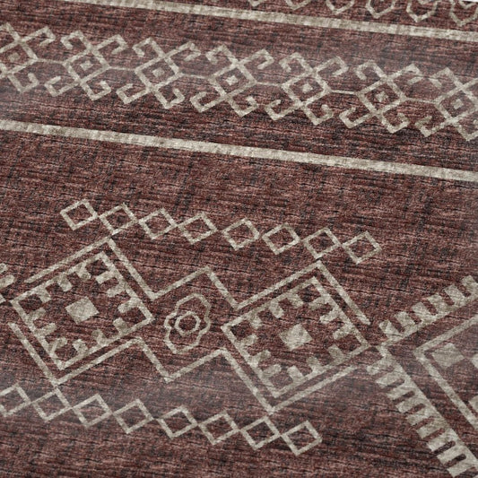 50" X 70" Rust And Ivory Microfiber Geometric Plush Throw Blanket