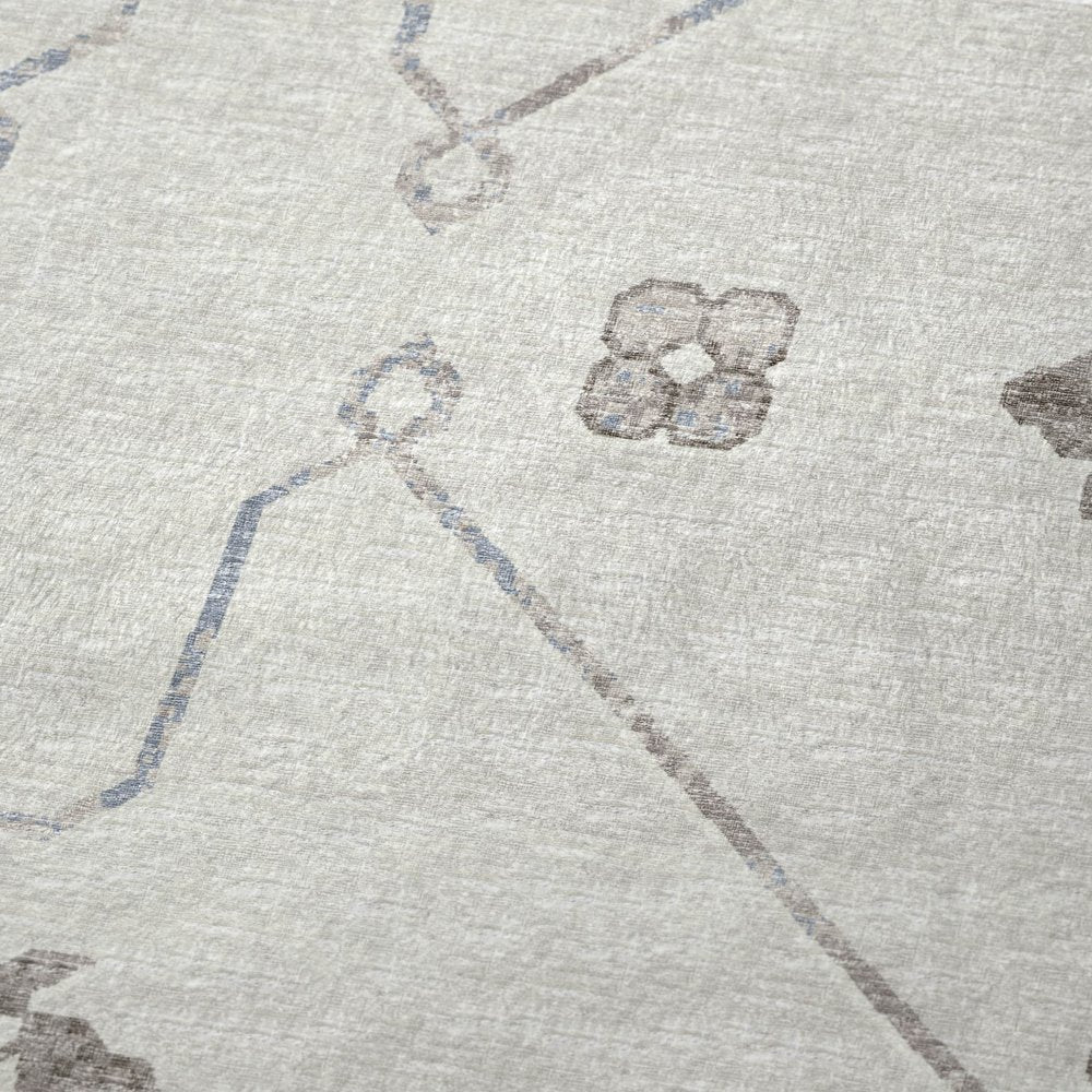 50" X 70" Taupe And Ivory Floral Polyester Woven Plush Throw Blanket