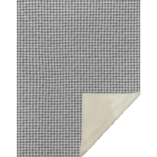 50" X 70" Gray And Light Gray Microfiber Houndstooth Plush Throw Blanket