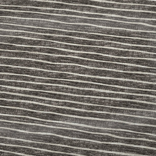 50" X 70" Chocolate And Beige Striped Polyester Woven Plush Throw Blanket