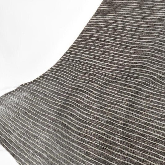 50" X 70" Chocolate And Beige Striped Polyester Woven Plush Throw Blanket