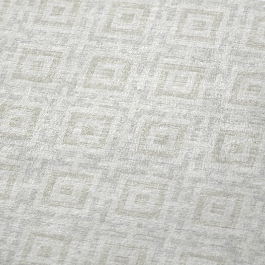 50" X 70" Linen And Ivory Geometric Polyester Woven Plush Throw Blanket