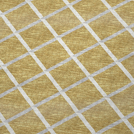 50" X 70" Gold And Ivory Geometric Polyester Woven Plush Throw Blanket