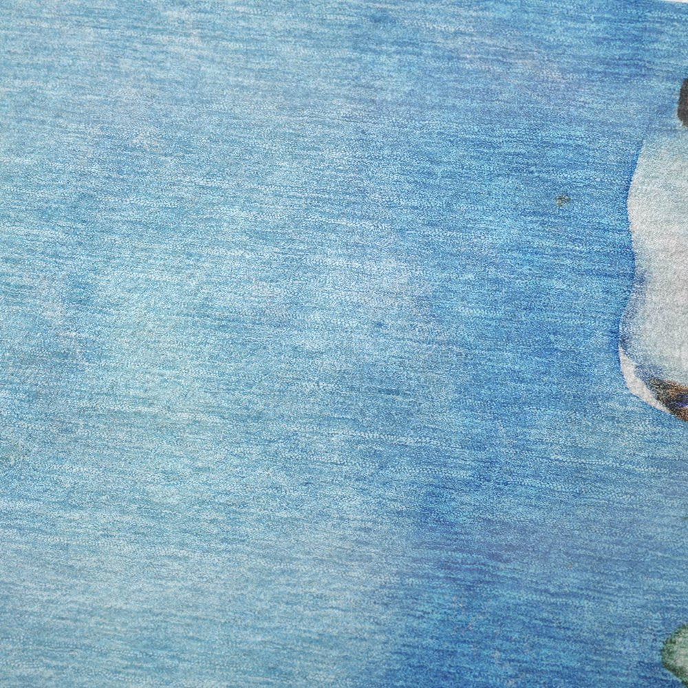 50" X 70" Blue Emerald And Brown Animal Print Polyester Woven Plush Throw Blanket