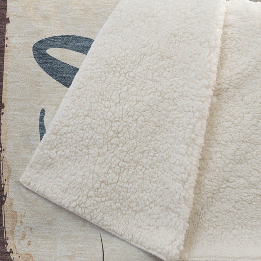 50" X 70" Beige Red And Blue Animal Print Polyester Woven Plush Throw Blanket