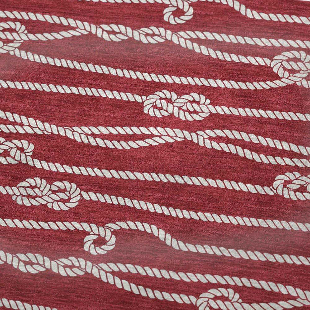 50" X 70" Red And Ivory Striped Polyester Woven Plush Throw Blanket