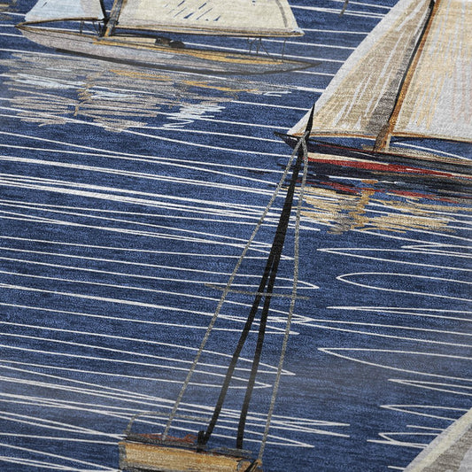 50" X 70" Navy Blue Ivory And Beige Geometric Polyester Woven Plush Throw Blanket