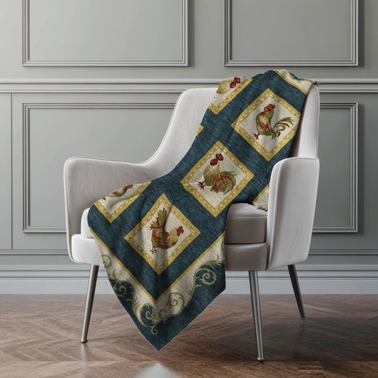 50" X 70" Gold Red And Ivory Animal Print Polyester Woven Plush Throw Blanket