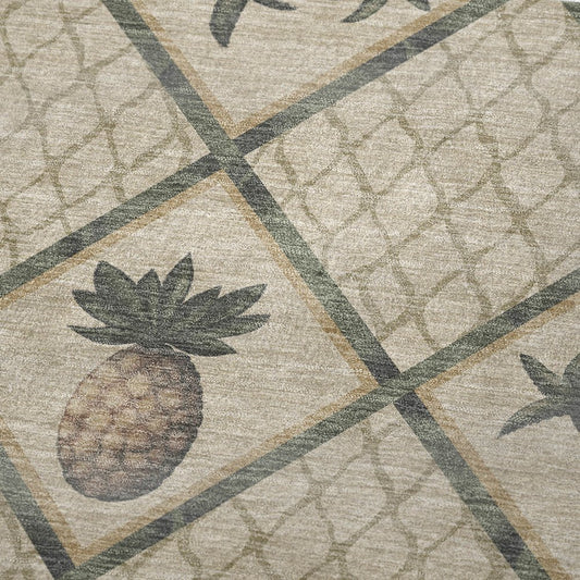 50" X 70" Beige Gold And Green Geometric Polyester Woven Plush Throw Blanket