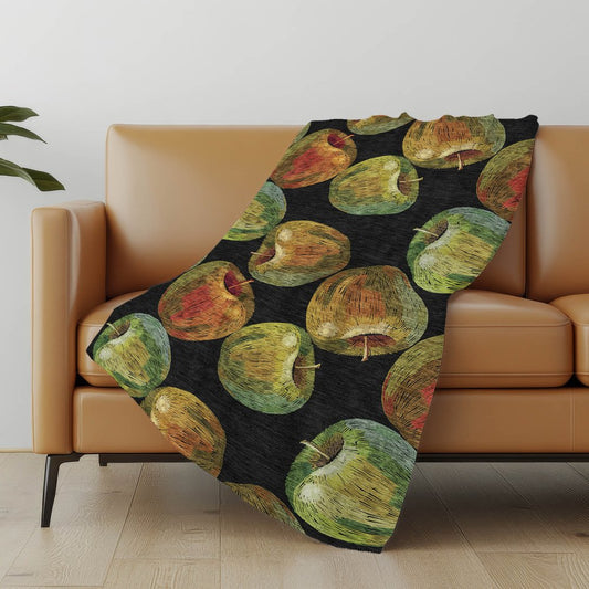 50" X 70" Midnight Gold And Red Abstract Polyester Woven Plush Throw Blanket