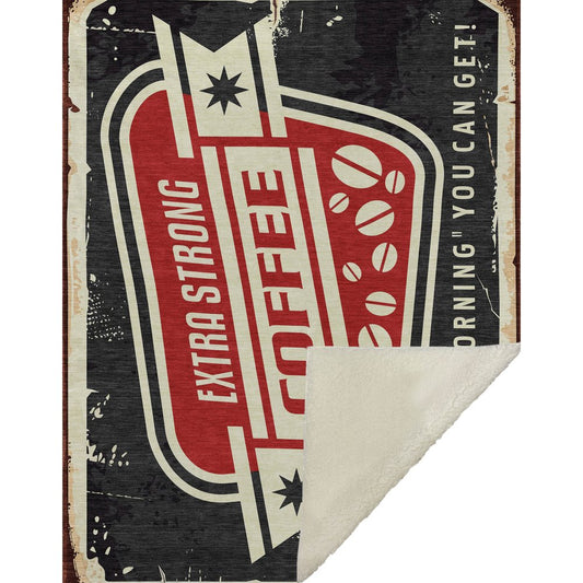 50" X 70" Midnight Ivory And Red Geometric Microfiber Plush Throw Blanket