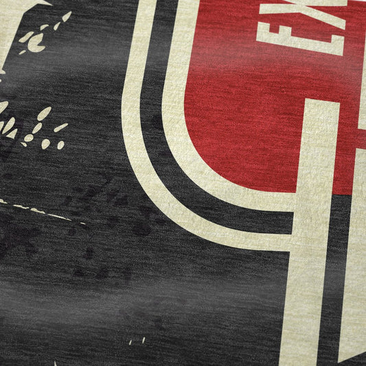 50" X 70" Midnight Ivory And Red Geometric Microfiber Plush Throw Blanket