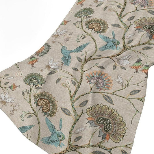 50" X 70" Beige Blue And Peach Animal Print Polyester Woven Plush Throw Blanket