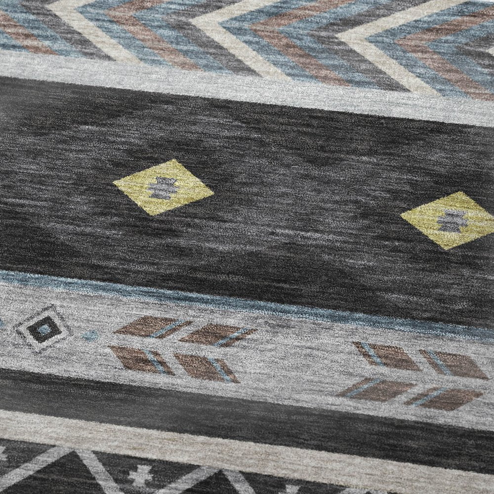 50" X 70" Midnight Silver And Blue Geometric Polyester Woven Plush Throw Blanket