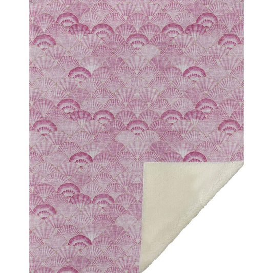 50" X 70" Pink And Ivory Microfiber Animal Print Plush Throw Blanket