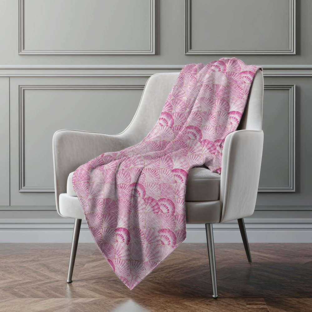 50" X 70" Pink And Ivory Animal Print Polyester Woven Plush Throw Blanket