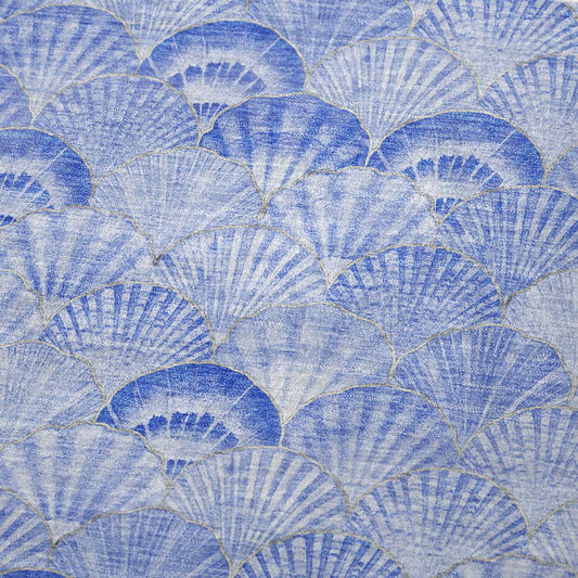 50" X 70" Blue And Ivory Animal Print Polyester Woven Plush Throw Blanket