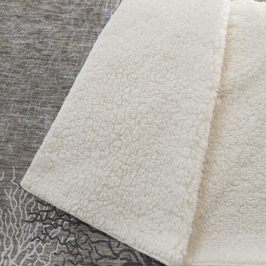 50" X 70" Latte Ivory And Beige Floral Plush Throw Blanket