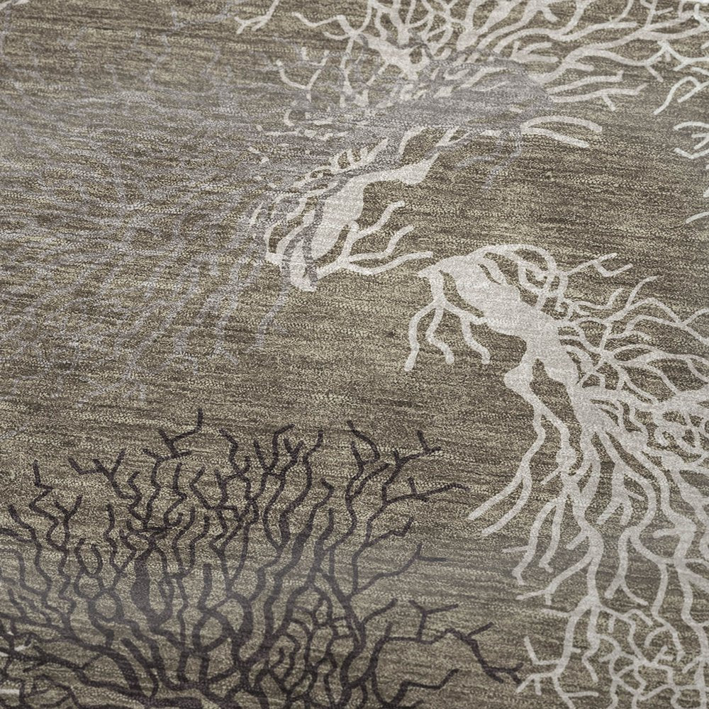 50" X 70" Latte Ivory And Beige Floral Polyester Woven Plush Throw Blanket