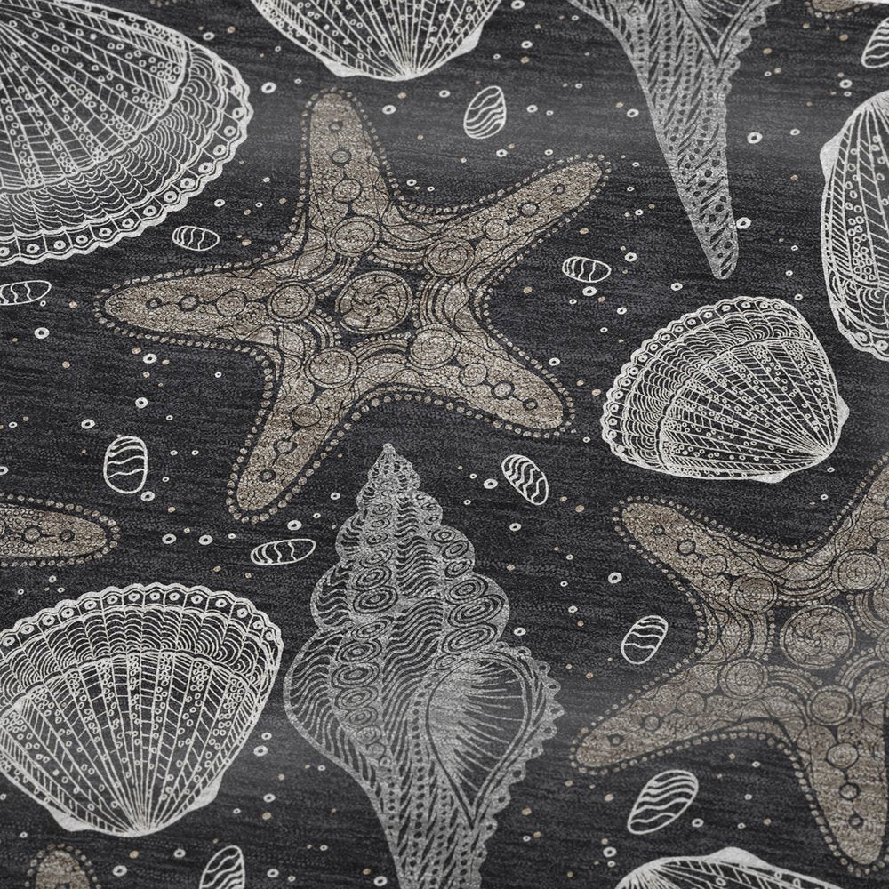 50" X 70" Midnight Gray And White Animal Print Polyester Woven Plush Throw Blanket