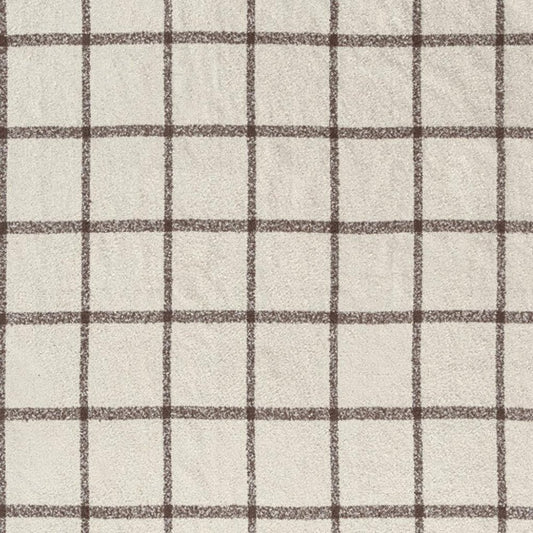 50" X 60" Beige And Brown Checkered Polyester Woven Throw Blanket