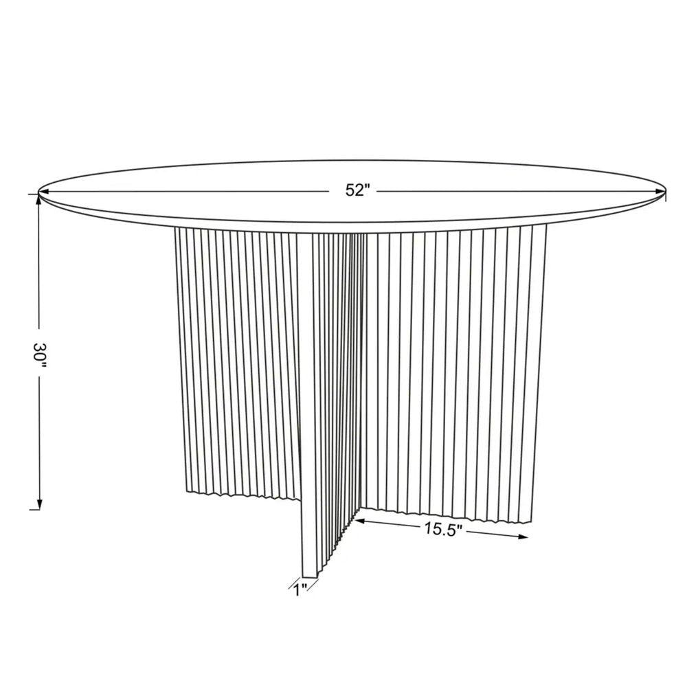 52" Dark Brown Solid Wood Cross Leg Base Round Top Dining Table