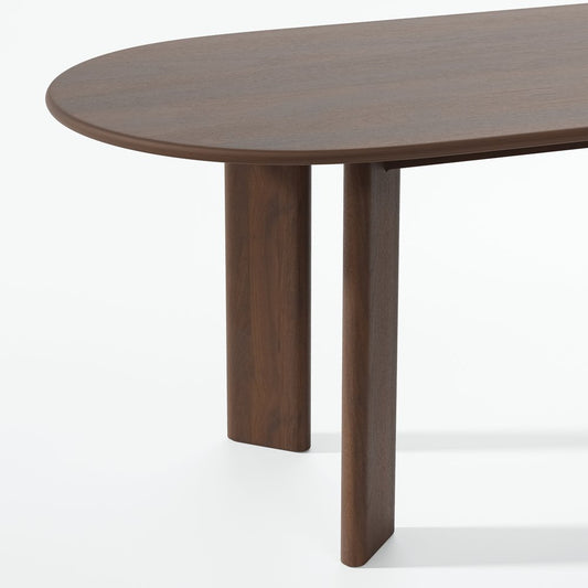 66" Brown Solid Wood Oval Dining Table