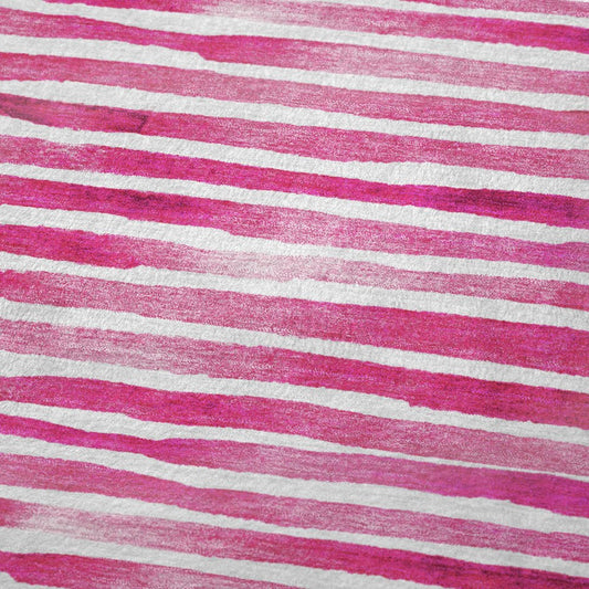 50" X 70" Pink And Ivory Striped Polyester Woven Plush Throw Blanket