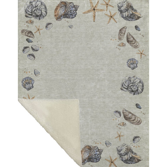 50" X 70" Beige Chocolate And Ivory Animal Print Polyester Woven Plush Throw Blanket