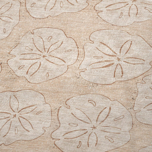 50" X 70" Beige Sand Dollar Microfiber Plush Throw Blanket