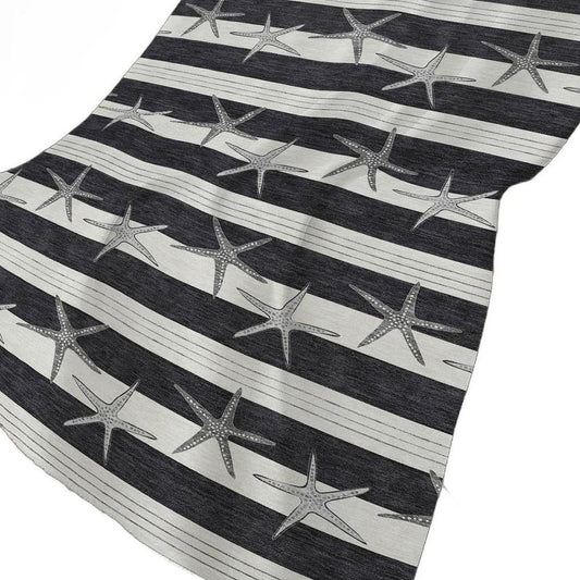 50" X 70" Midnight Ivory And Gray Animal Print Polyester Woven Plush Throw Blanket