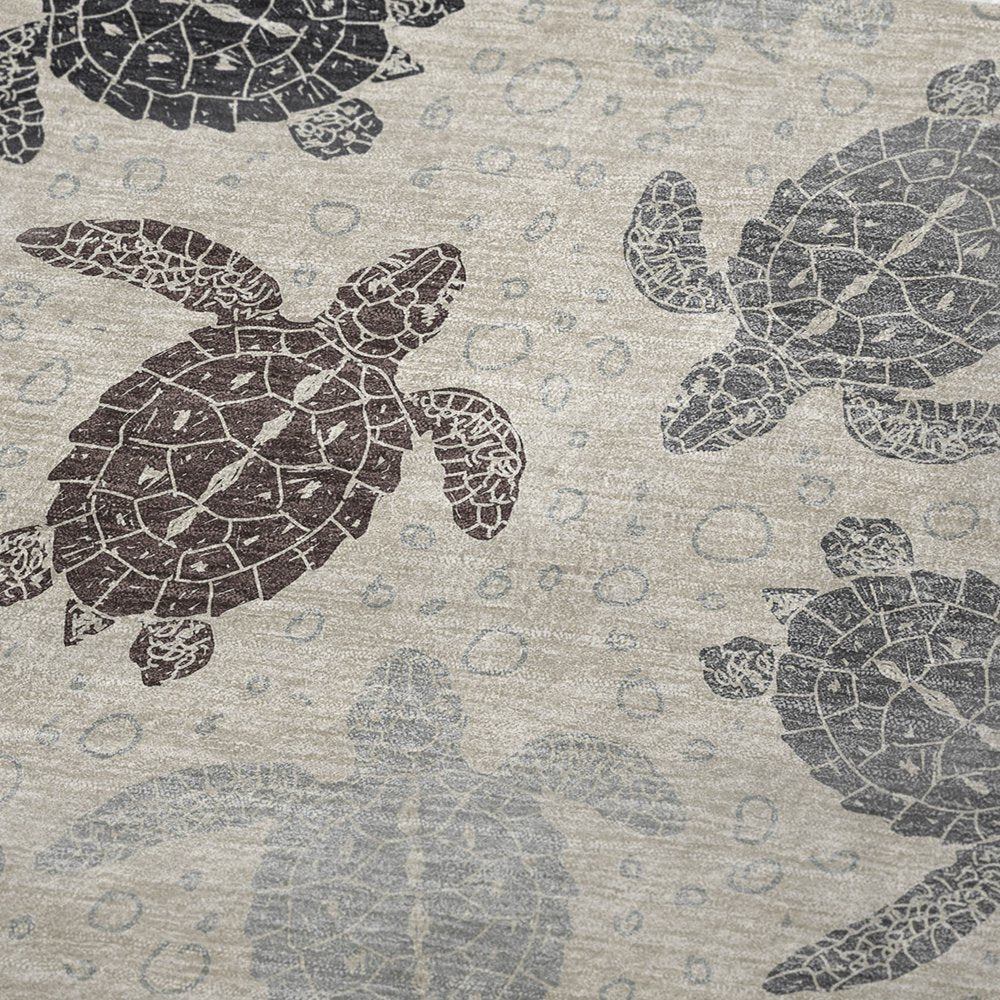 50" X 70" Sand Beige And Gray Animal Print Polyester Woven Plush Throw Blanket