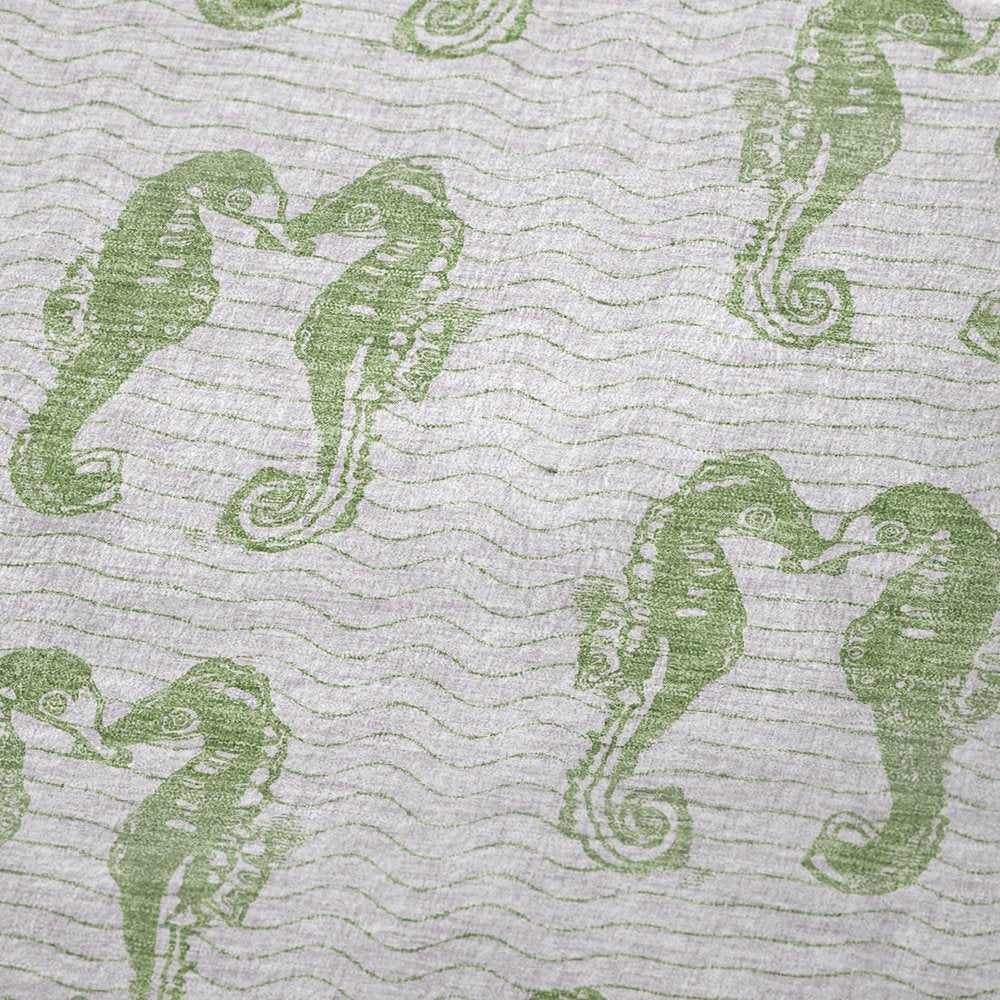 50" X 70" Green And Ivory Animal Print Polyester Woven Plush Throw Blanket