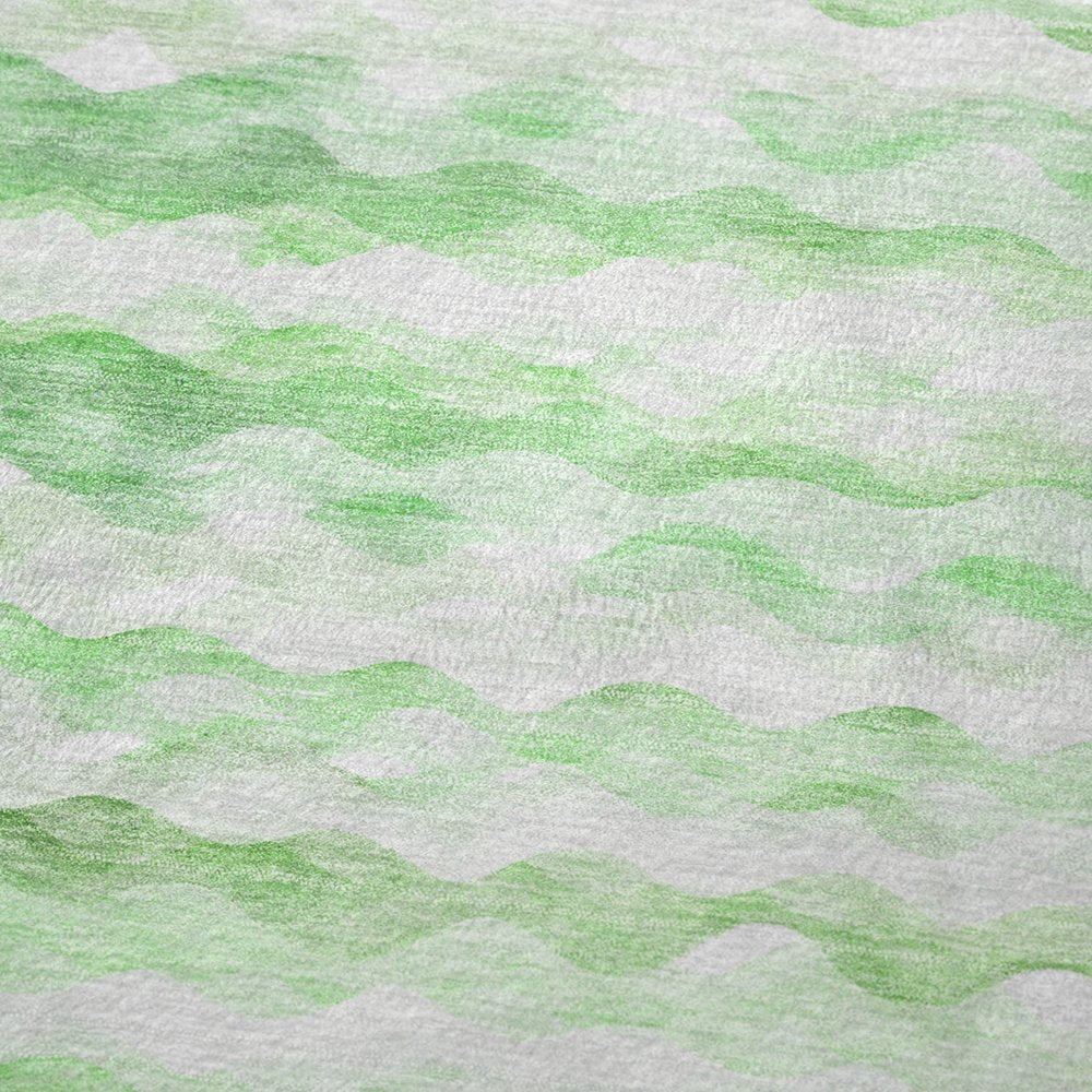 50" X 70" Green And Ivory Abstract Polyester Woven Plush Throw Blanket