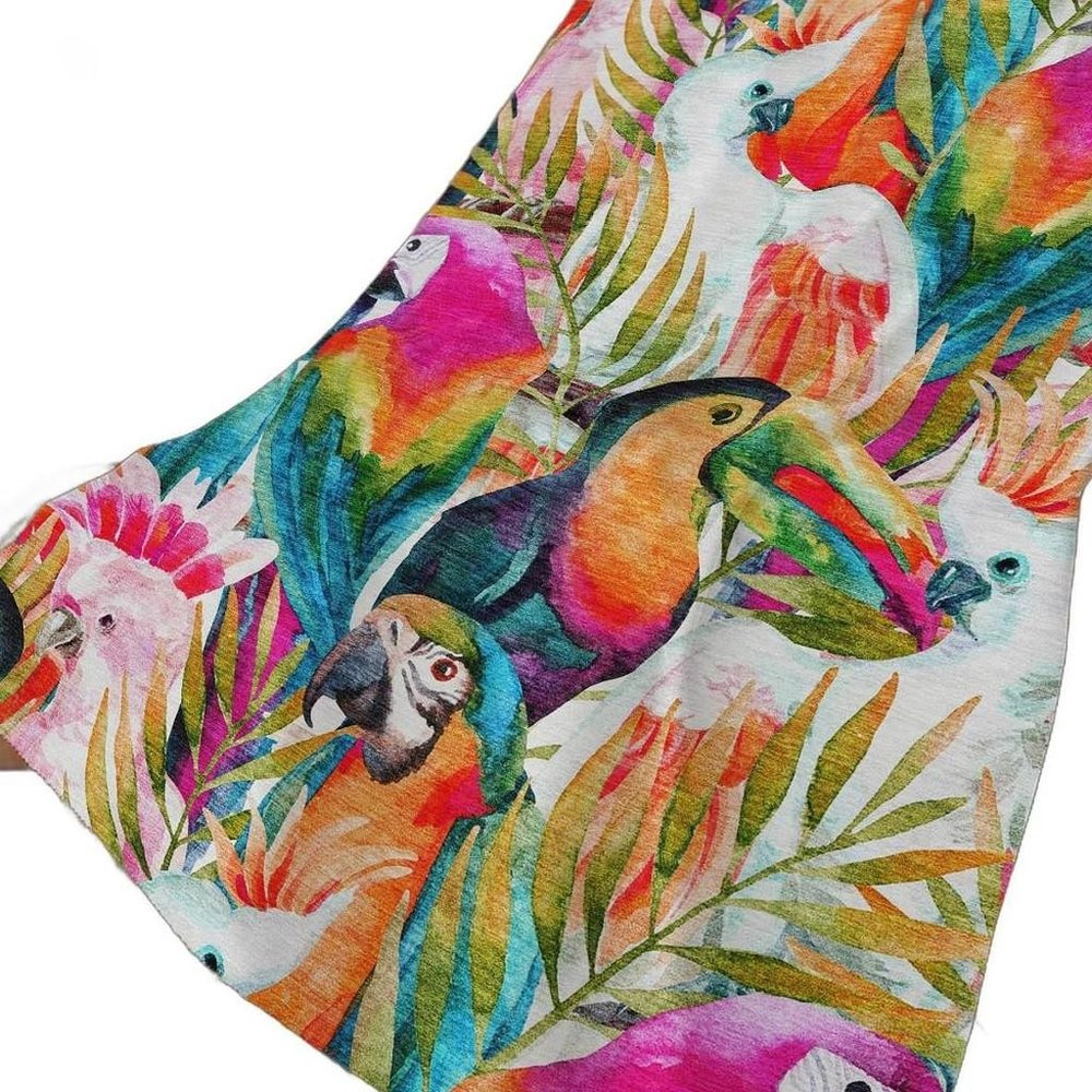 50" X 70" Orange Pink And Blue Animal Print Polyester Woven Plush Throw Blanket