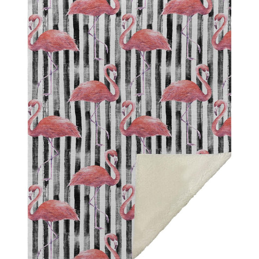 50" X 70" Pink Black And Ivory Microfiber Animal Print Plush Throw Blanket
