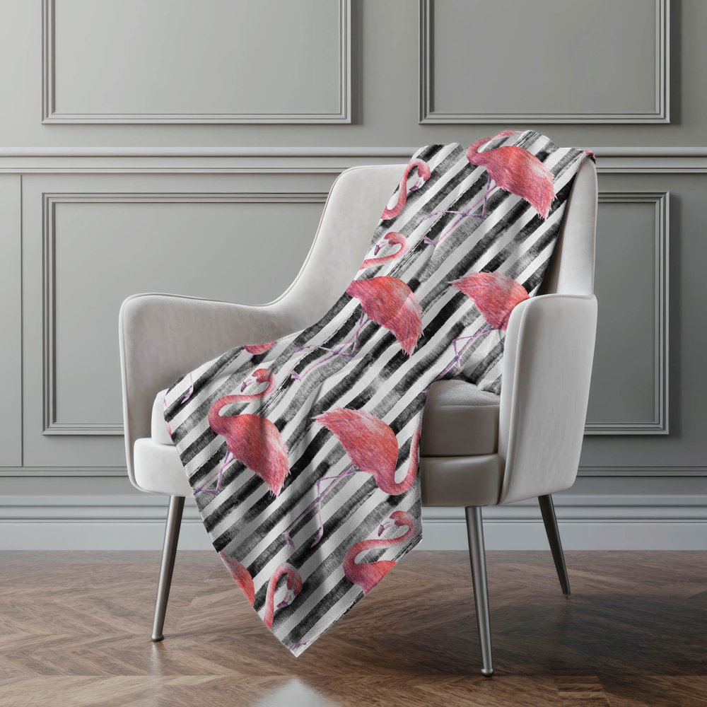 50" X 70" Pink Black And Ivory Animal Print Polyester Woven Plush Throw Blanket