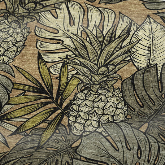 50" X 70" Chocolate Ivory And Taupe Leaves Polyester Woven Plush Throw Blanket