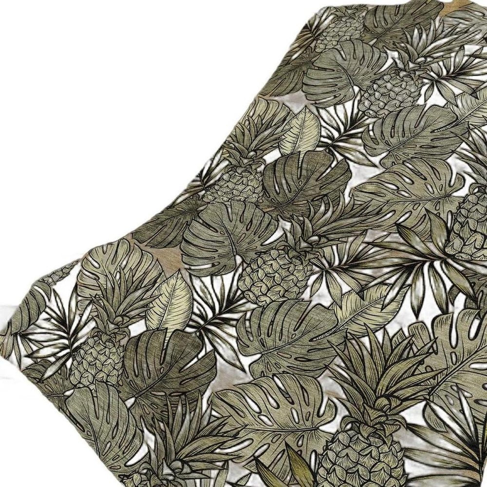 50" X 70" Chocolate Ivory And Taupe Leaves Polyester Woven Plush Throw Blanket