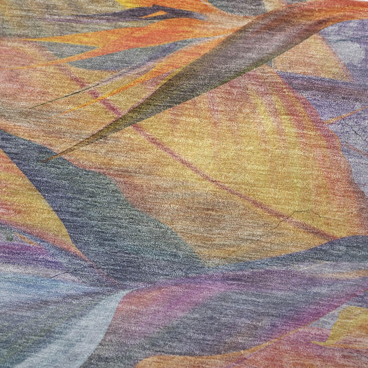 50" X 70" Peach Blue And Orange Animal Print Plush Throw Blanket
