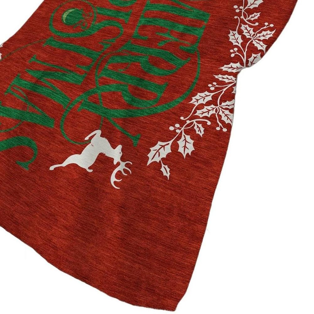 50" X 70" Ruby Red Green And Ivory Floral Polyester Woven Plush Throw Blanket