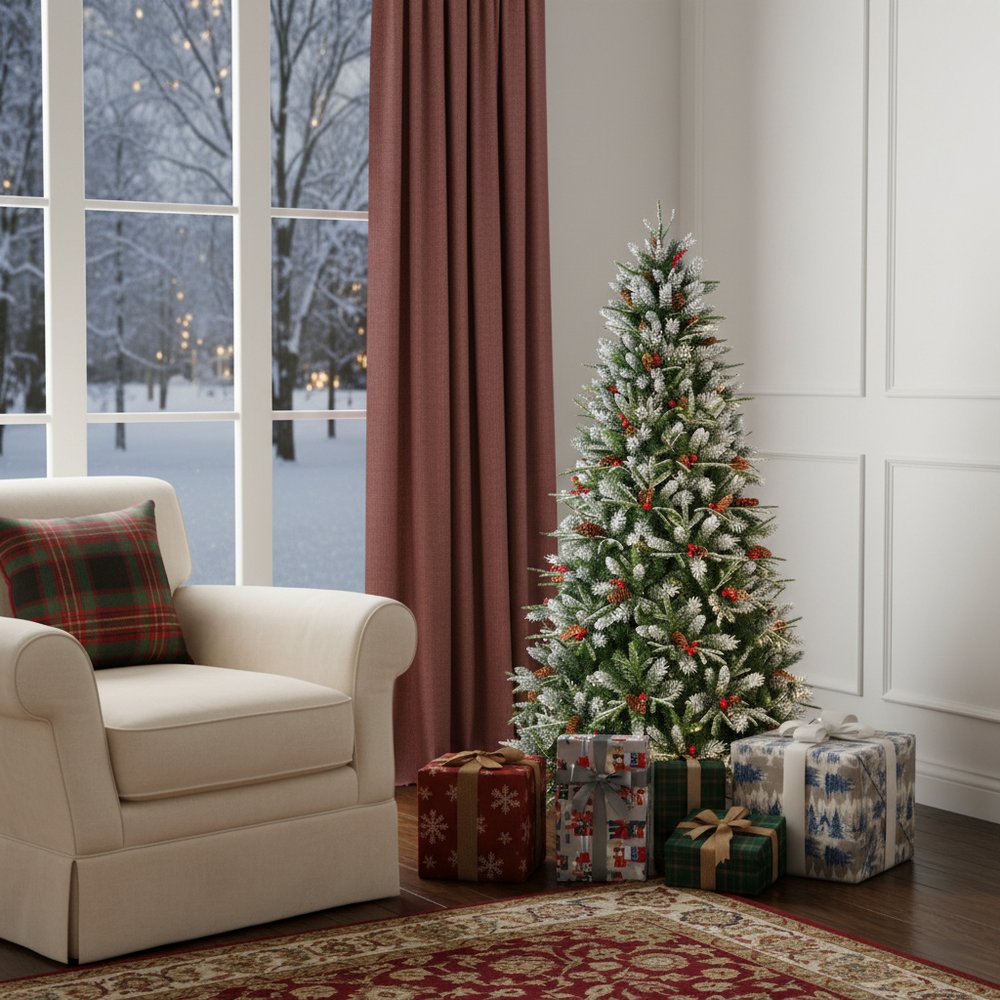 6' White Full Pine Christmas Tree