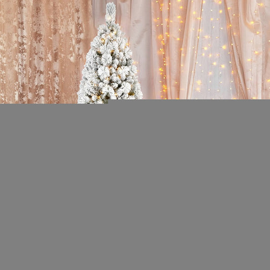 7.5' White Pre Lit Full Pine Christmas Tree