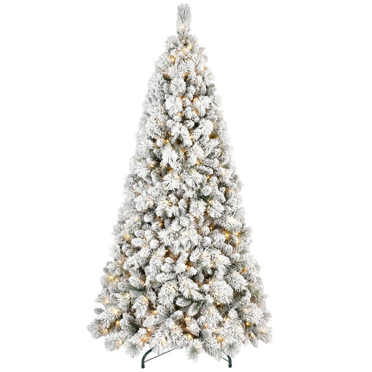 6' Pre Lit Full Flocked Fir Christmas Tree