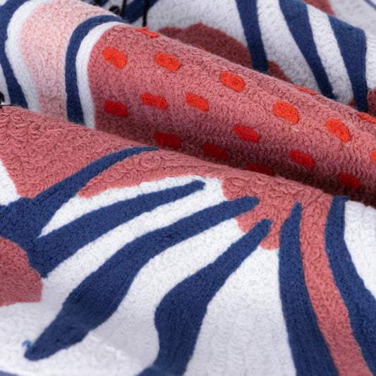 20" Red And Blue Cotton Throw Pillow Cover