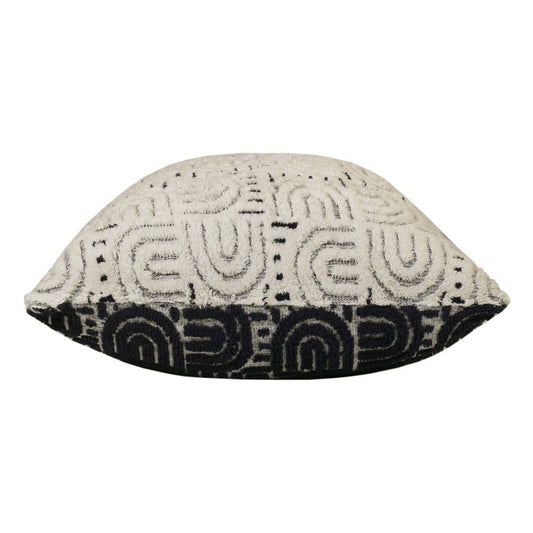 26" White And Blue Floor Geometric Cotton Blend Throw Pillow Cover