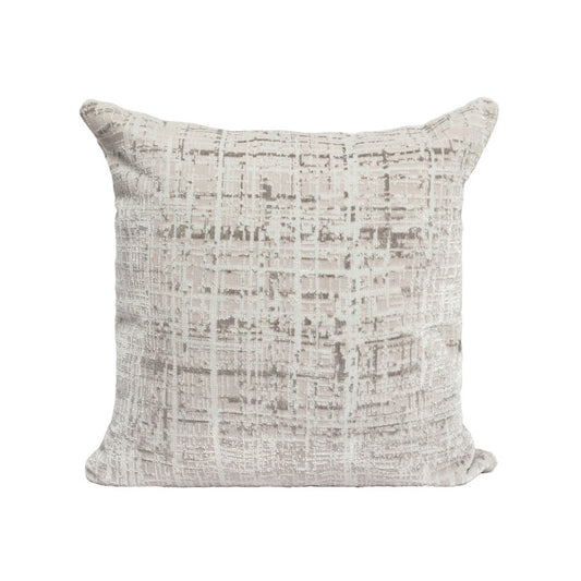 20" Gray And Beige Abstract Polyester Blend Throw Pillow Cover