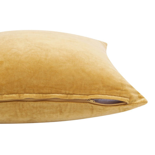 20" Ochre Cotton Throw Pillow Cover