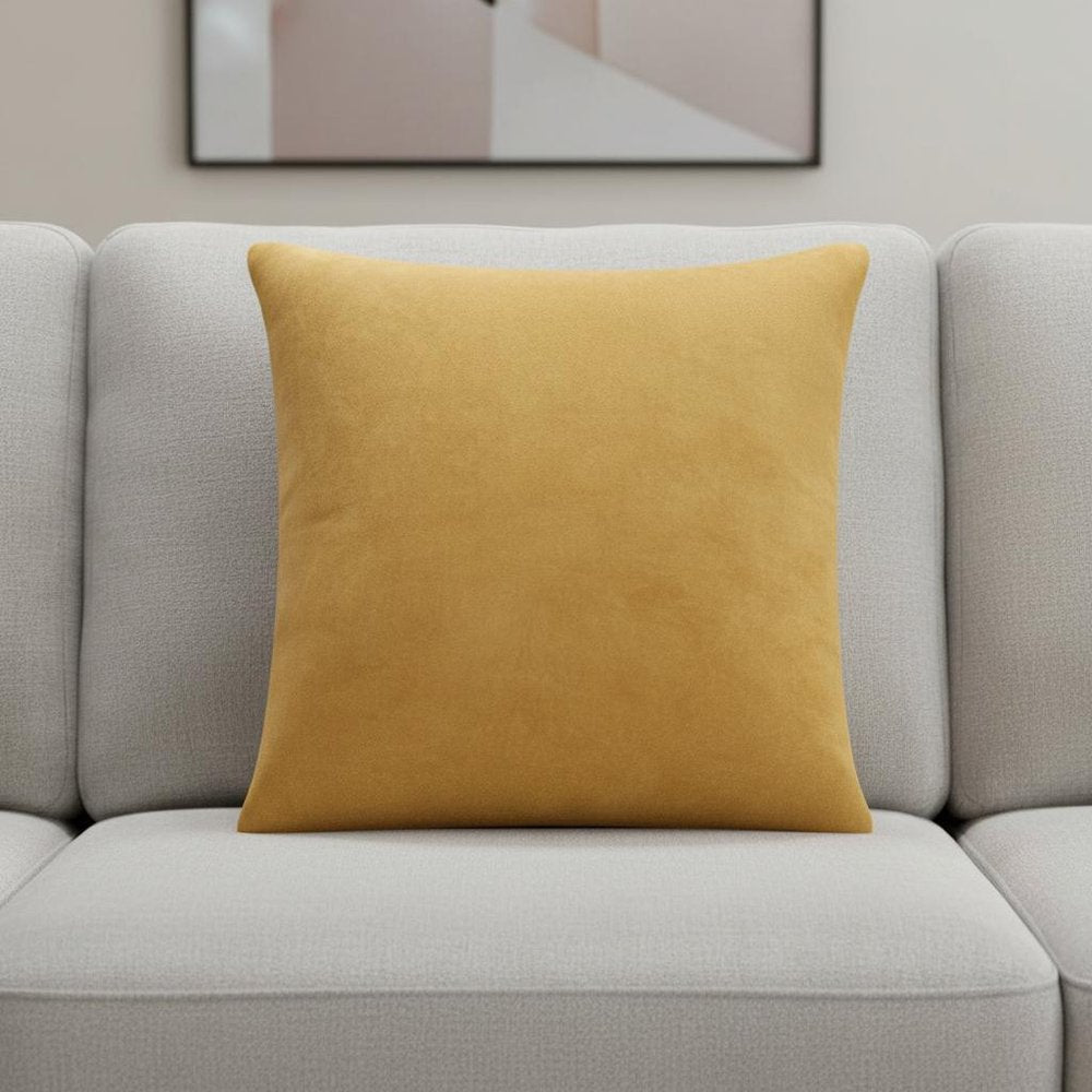 20" Ochre Cotton Throw Pillow Cover