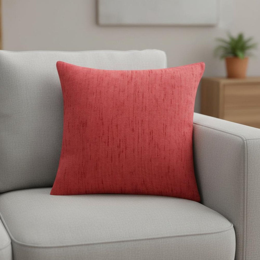 20" Coral Linen Blend Throw Pillow Cover